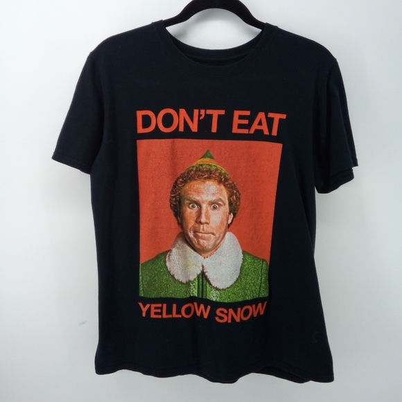 Elf Don't Eat Yellow Snow Ripple Junction 100% Cotton Christmas Movie M - Picture 1 of 5